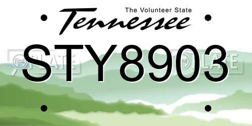STY8903 Tennessee License Plate