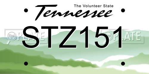 STZ151 Tennessee License Plate