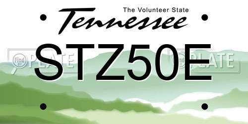 STZ50E Tennessee License Plate