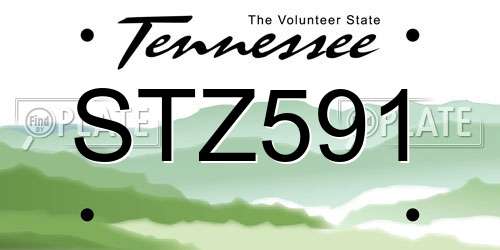 STZ591 Tennessee License Plate