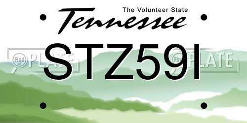 STZ59I Tennessee License Plate