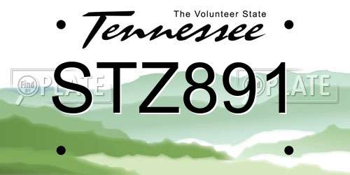 STZ891 Tennessee License Plate