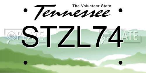 STZL74 Tennessee License Plate