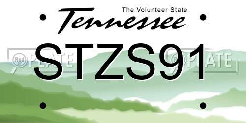 STZS91 Tennessee License Plate