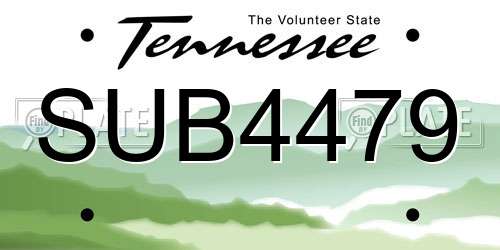 SUB4479 Tennessee License Plate