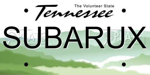 SUBARUX Tennessee License Plate
