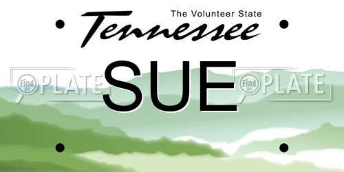 SUE Tennessee License Plate