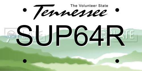 SUP64R Tennessee License Plate