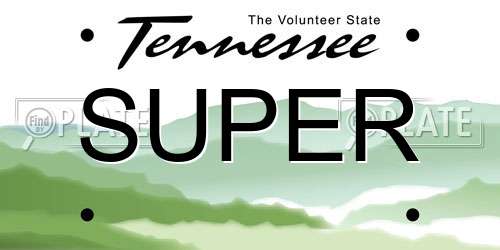SUPER Tennessee License Plate