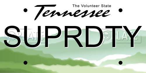 SUPRDTY Tennessee License Plate