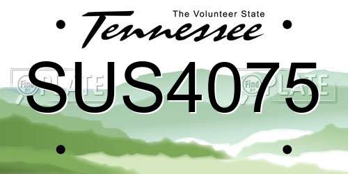 SUS4075 Tennessee License Plate