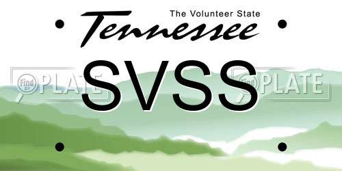 SVSS Tennessee License Plate