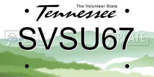 SVSU67 Tennessee License Plate