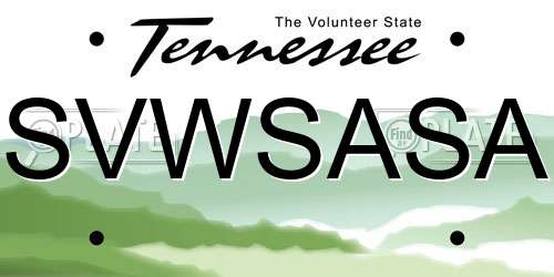 SVWSASA Tennessee License Plate