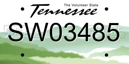 SW03485 Tennessee License Plate