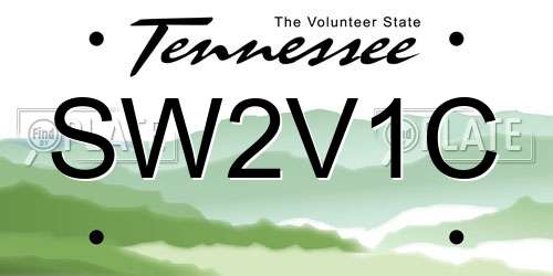 SW2V1C Tennessee License Plate