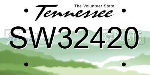 SW32420 Tennessee License Plate