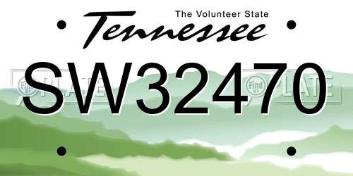 SW32470 Tennessee License Plate