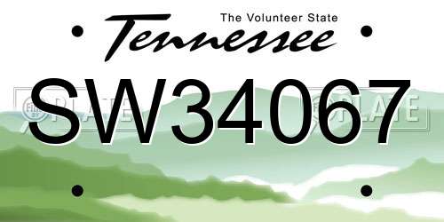 SW34067 Tennessee License Plate