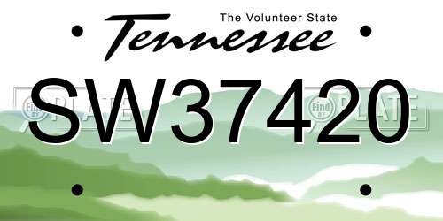 SW37420 Tennessee License Plate