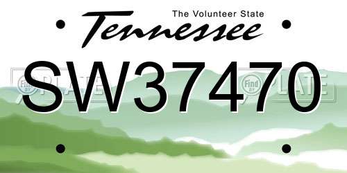 SW37470 Tennessee License Plate