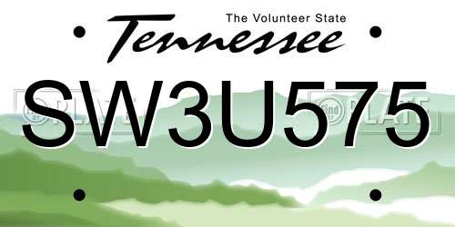 SW3U575 Tennessee License Plate