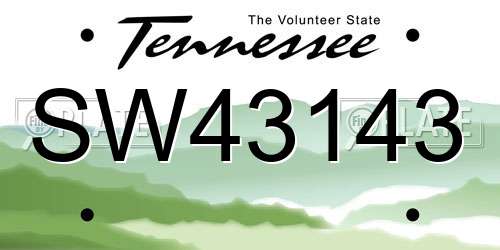 SW43143 Tennessee License Plate