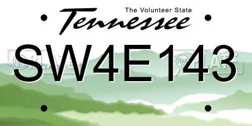 SW4E143 Tennessee License Plate