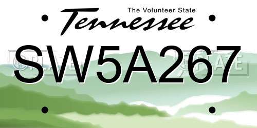 SW5A267 Tennessee License Plate