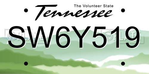 SW6Y519 Tennessee License Plate