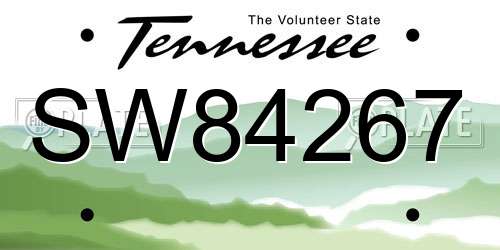 SW84267 Tennessee License Plate