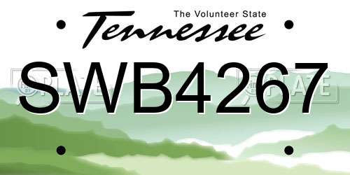 SWB4267 Tennessee License Plate