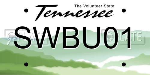 SWBU01 Tennessee License Plate