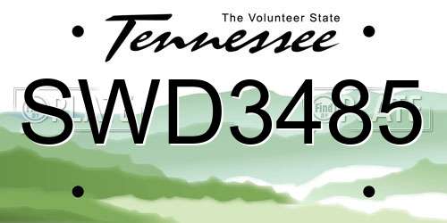 SWD3485 Tennessee License Plate