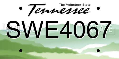 SWE4067 Tennessee License Plate