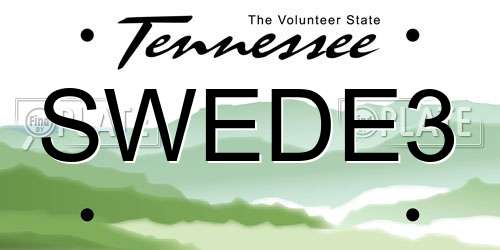 SWEDE3 Tennessee License Plate