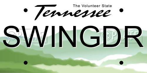 SWINGDR Tennessee License Plate