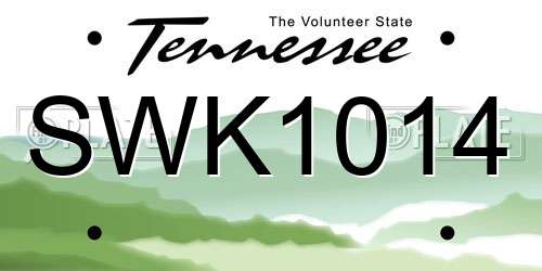 SWK1014 Tennessee License Plate