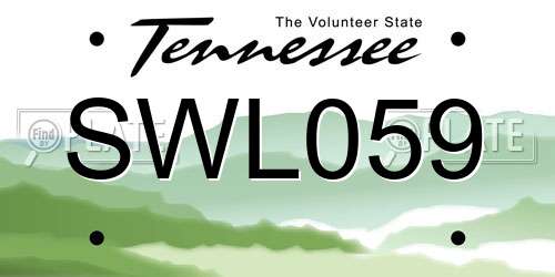 SWL059 Tennessee License Plate