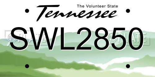 SWL2850 Tennessee License Plate