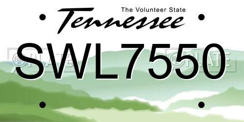 SWL7550 Tennessee License Plate