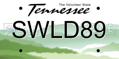 SWLD89 Tennessee License Plate