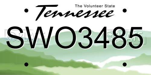 SWO3485 Tennessee License Plate