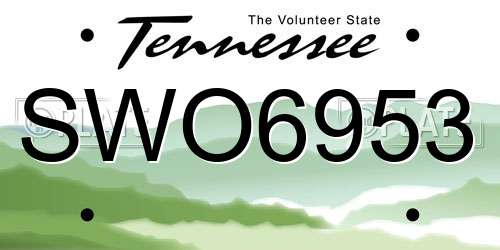 SWO6953 Tennessee License Plate
