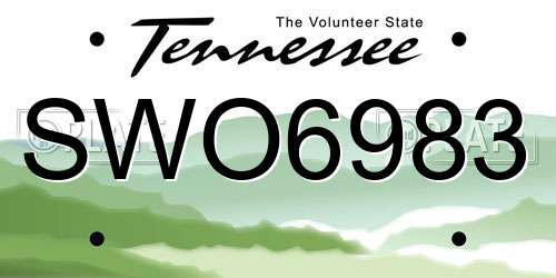 SWO6983 Tennessee License Plate