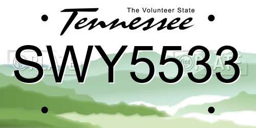 SWY5533 Tennessee License Plate