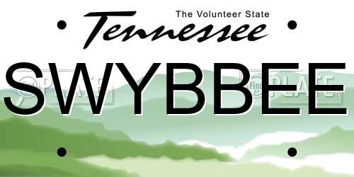 SWYBBEE Tennessee License Plate