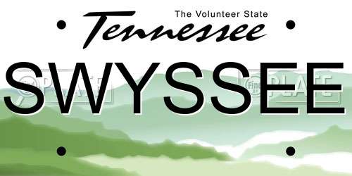 SWYSSEE Tennessee License Plate
