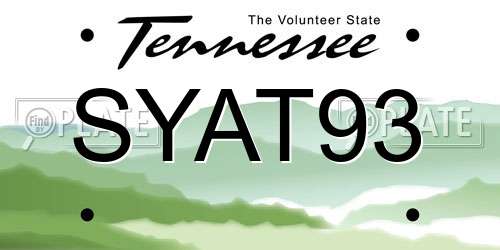 SYAT93 Tennessee License Plate