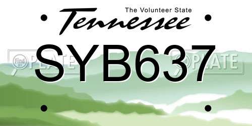 SYB637 Tennessee License Plate